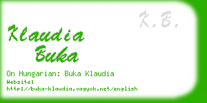 klaudia buka business card